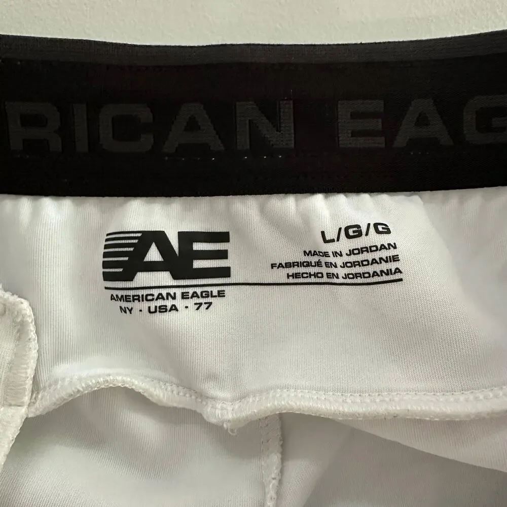 American Eagle Men's Joggers AE White Heather‎ Tapered Leg Sweatpants Sz L